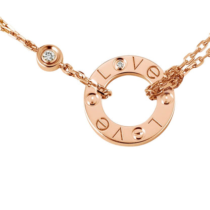 [LunaMar]LOVE CIRCULAR PENDANT 2-DIAMOND NECKLACE