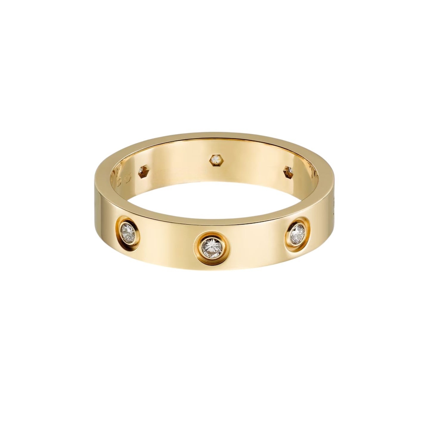 [LunaMar]LOVE 4MM 8 DIAMONDS RING