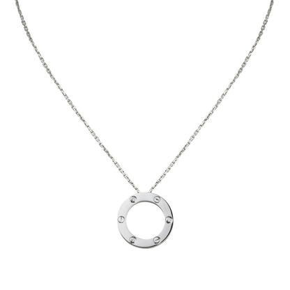 [LunaMar]LOVE LARGE CIRCULAR PENDANT 3-DIAMOND NECKLACE
