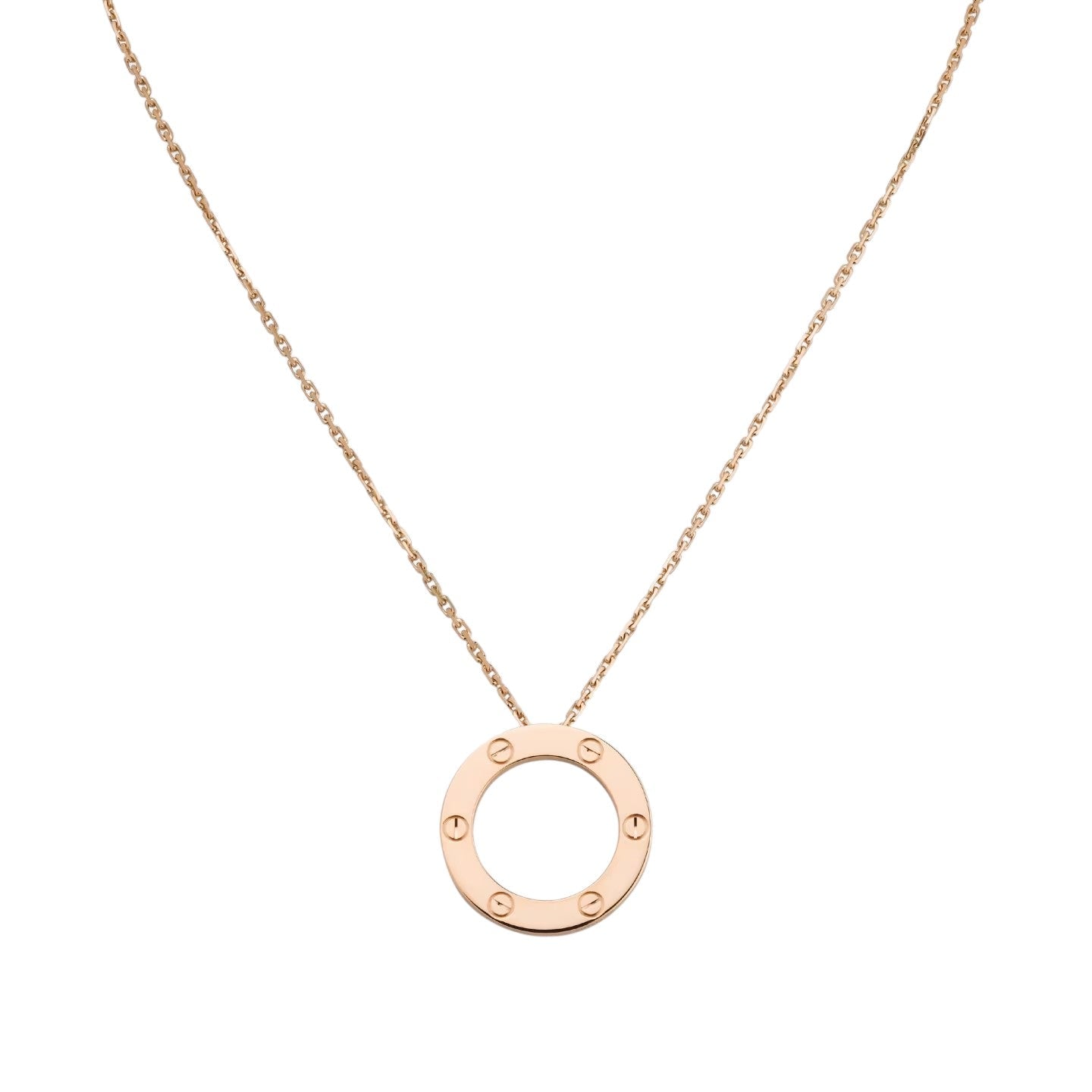 [LunaMar]LOVE LARGE CIRCULAR PENDANT NECKLACE