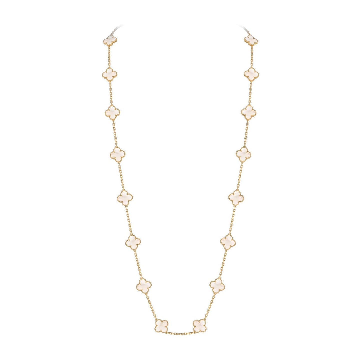 [LunaMar]CLASSIC 20-MOTIF LUCKY CLOVER LONG NECKLACE GOLD COLLECTION