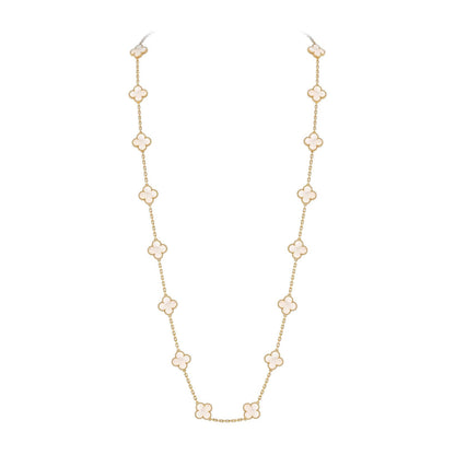 [LunaMar]CLASSIC 20-MOTIF LUCKY CLOVER LONG NECKLACE GOLD COLLECTION