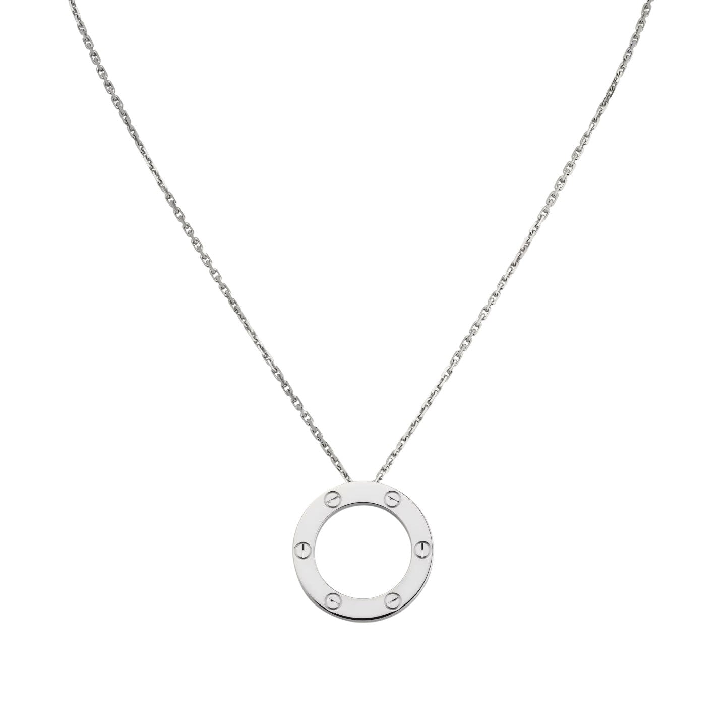 [LunaMar]LOVE LARGE CIRCULAR PENDANT NECKLACE