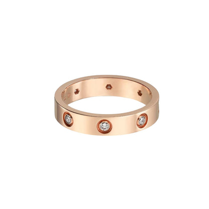 [LunaMar]LOVE 4MM 8 DIAMONDS RING