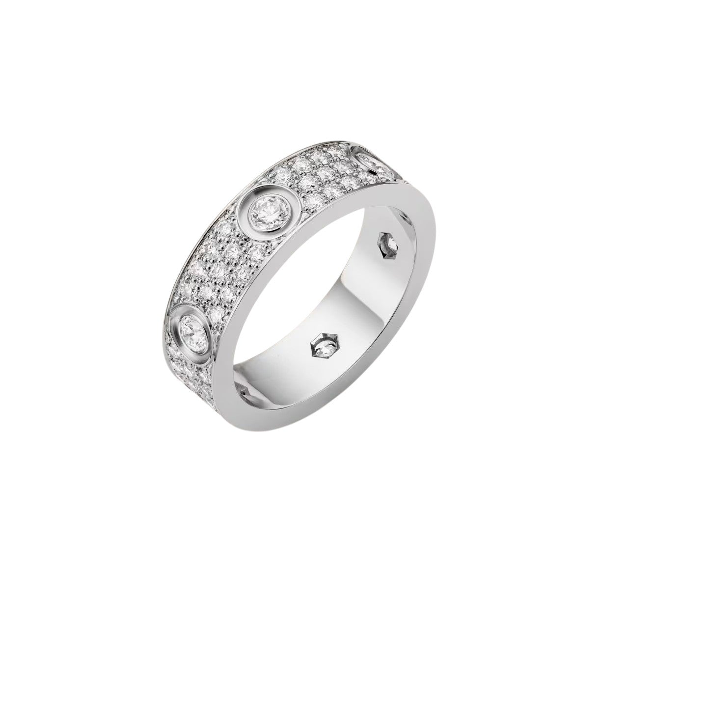 [LunaMar]LOVE 5.5MM FULL-PAVÉ 6-DIAMOND RING