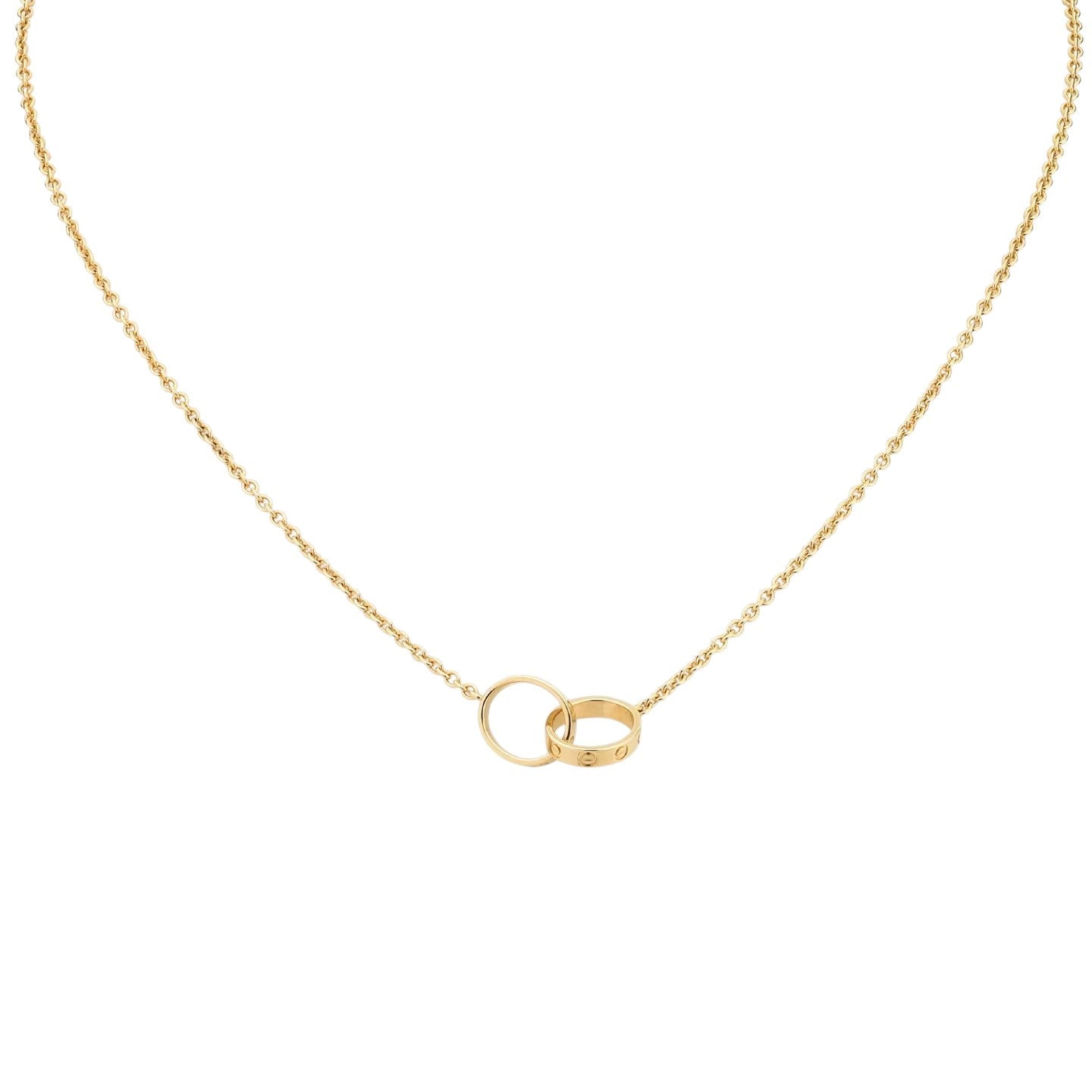 [LunaMar]LOVE DOUBLE-RING INTERLOCKED NECKLACE