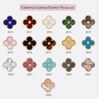 [LunaMar]LIMITED EDITION CHRISTMAS CLOVER FLOWER NECKLACE - 15MM ANNUAL COLLECTIBLE PENDANT