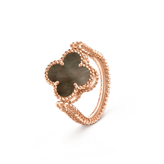 [LunaMar]LUCKY CLOVER ROSE GOLD REVERSIBLE RING