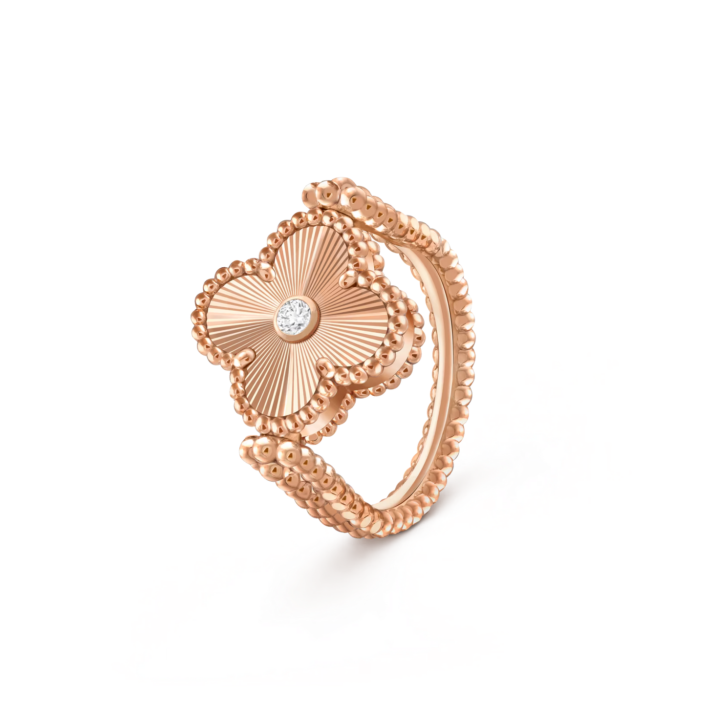 [LunaMar]LUCKY CLOVER ROSE GOLD REVERSIBLE RING