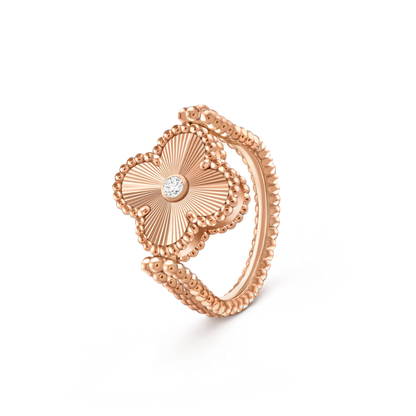 [LunaMar]LUCKY CLOVER ROSE GOLD REVERSIBLE RING