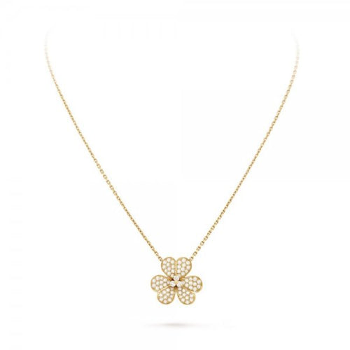 [LunaMar]PAVÉ DIAMOND FLOWER CHARM NECKLACE