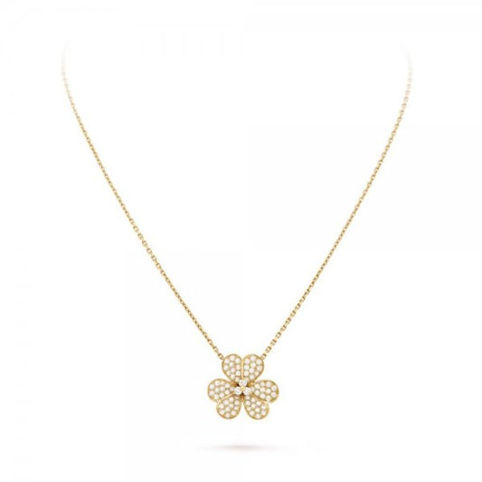 [LunaMar]PAVÉ DIAMOND FLOWER CHARM NECKLACE