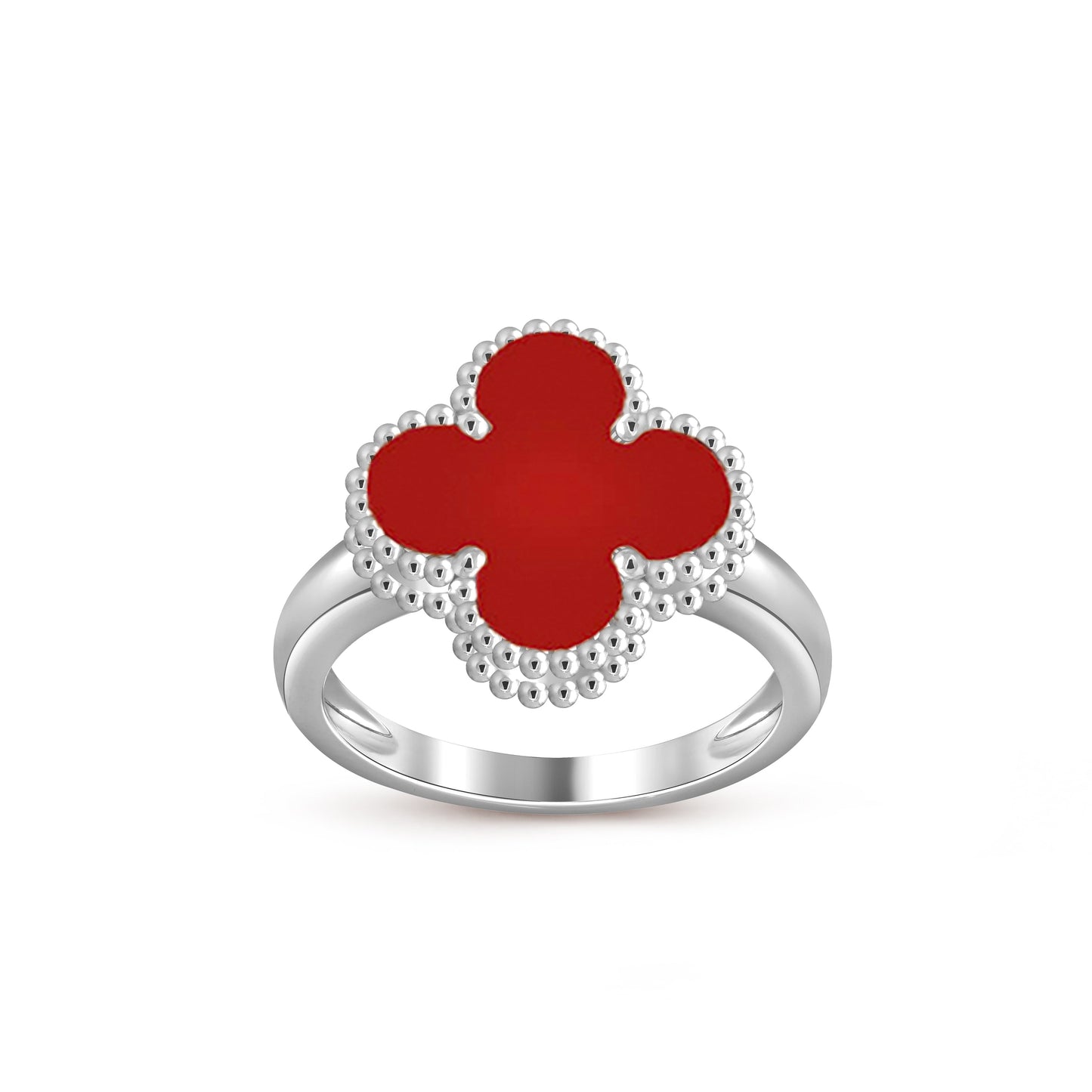 [LunaMar]LUCKY CLOVER VINTAGE WHITE GOLD RING COLLECTION