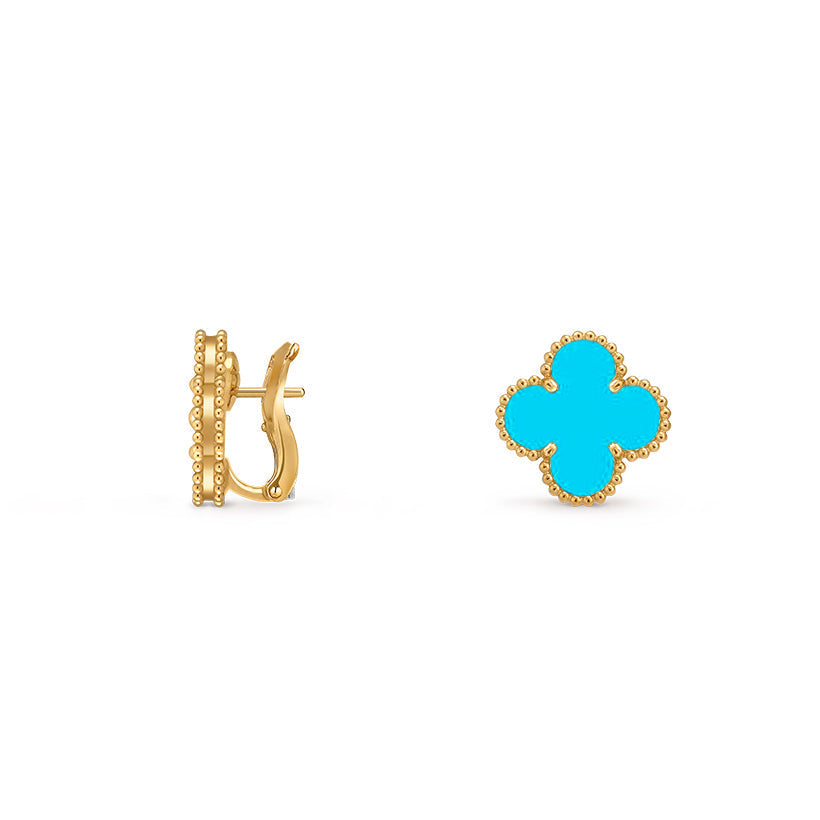 [LunaMar]15MM CLOVER FLOWER STUD EARRINGS GOLD COLLECTION