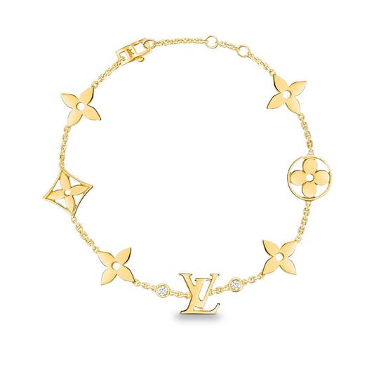[LunaMar]STAR AND SUN 7 MOTIFS GOLD BRACELET