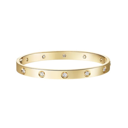 [LunaMar]CLASSIC 6.1MM LOVE SINGLE-SCREW CLOSURE BANGLE - 10-DIAMOND