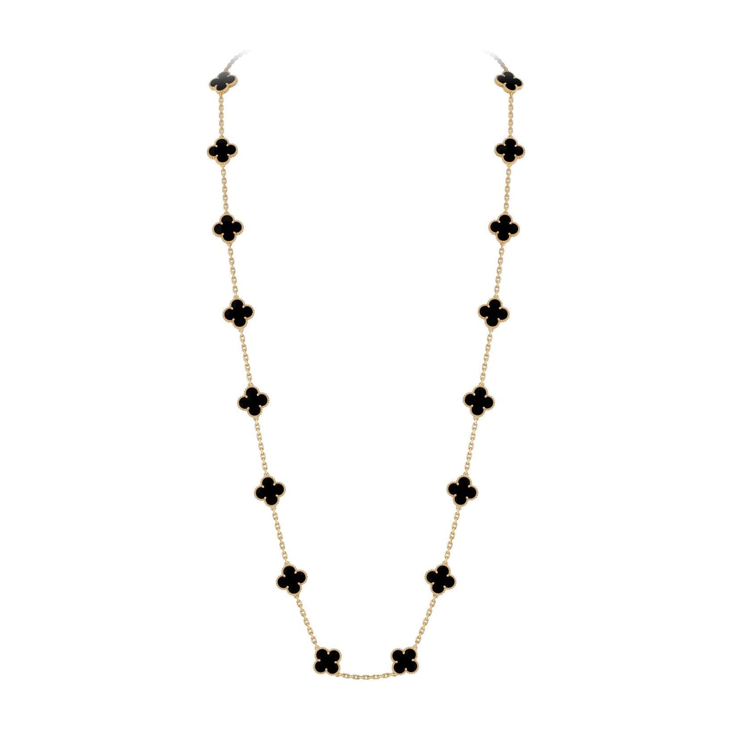 [LunaMar]CLASSIC 20-MOTIF LUCKY CLOVER LONG NECKLACE GOLD COLLECTION
