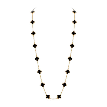 [LunaMar]CLASSIC 20-MOTIF LUCKY CLOVER LONG NECKLACE GOLD COLLECTION