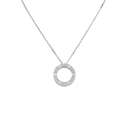 [LunaMar]LOVE LARGE CIRCULAR PENDANT FULL-PAVÉ DIAMOND NECKLACE