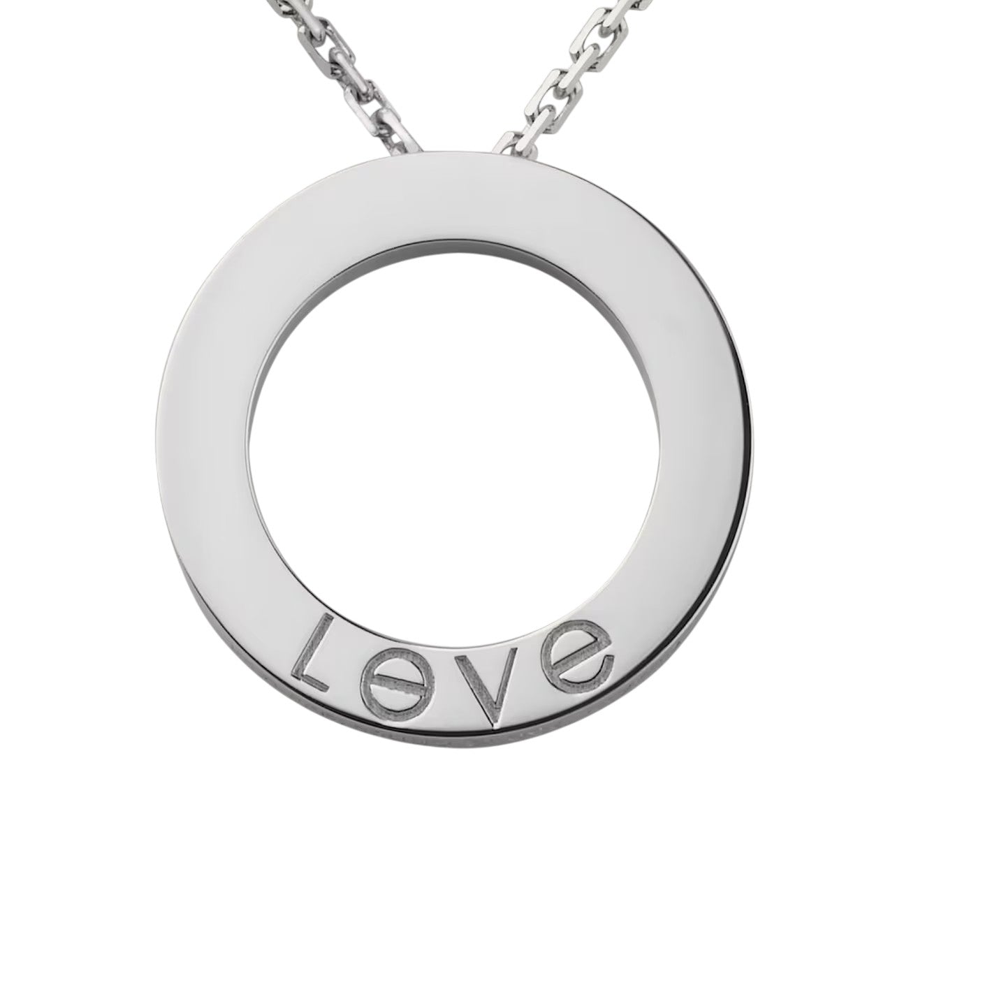 [LunaMar]LOVE LARGE CIRCULAR PENDANT 3-DIAMOND NECKLACE