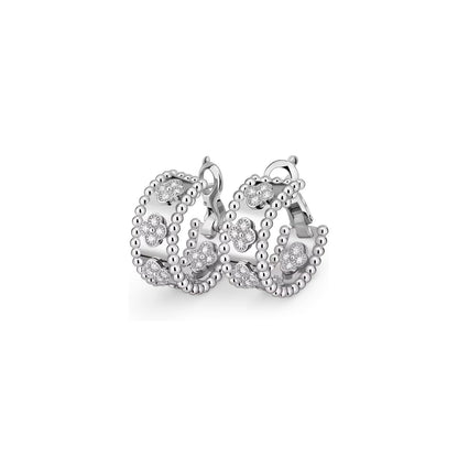 [LunaMar]KALEIDOSCOPE CLOVER HOOP EARRINGS