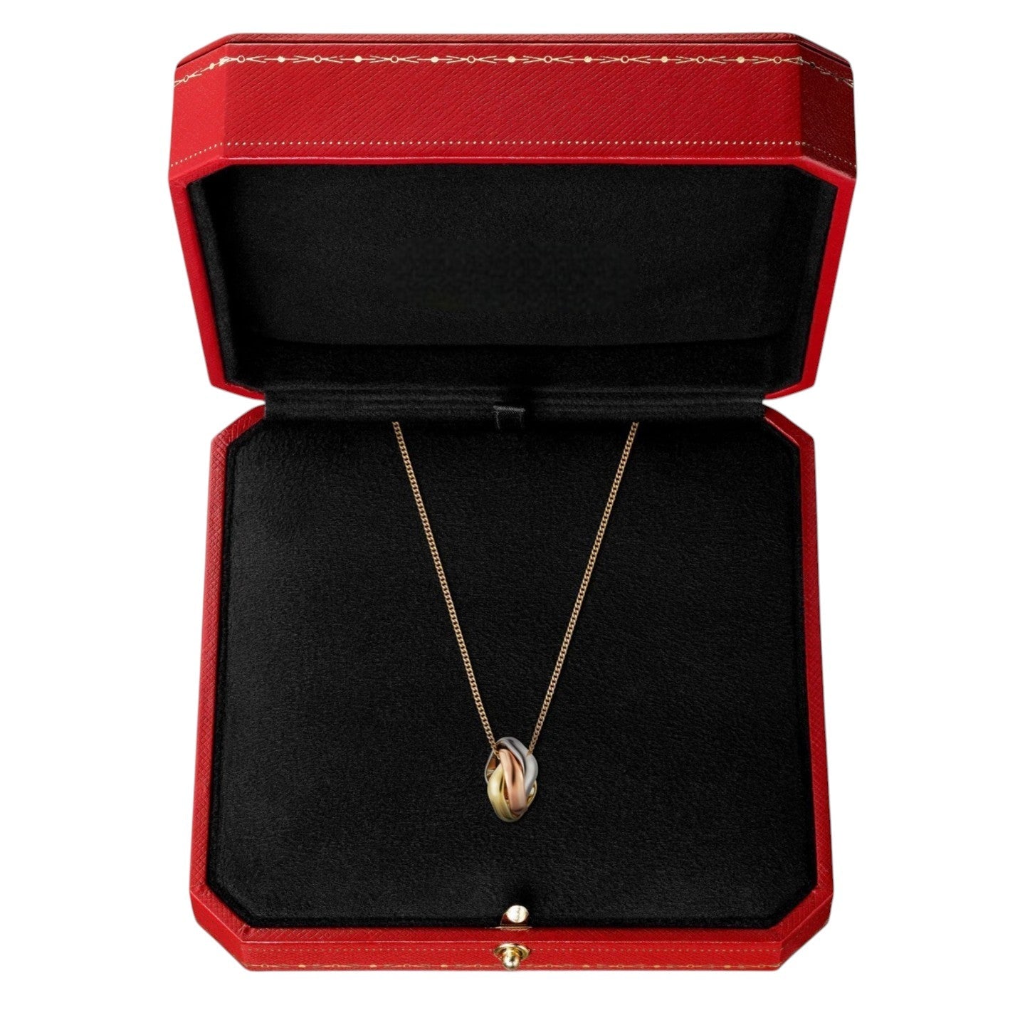 [LunaMar]TRI-COLOR SQUARE RING NECKLACE