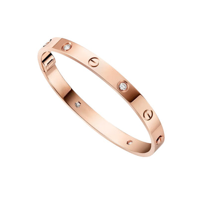 [LunaMar]CLASSIC 6.1MM LOVE SINGLE-SCREW CLOSURE BANGLE - 4-DIAMOND