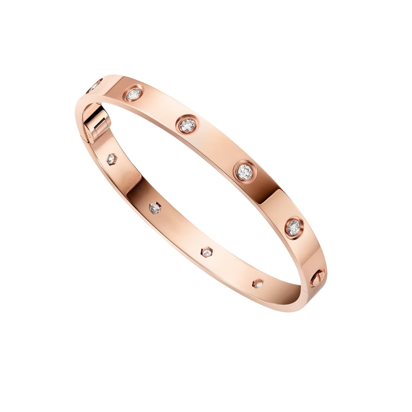 [LunaMar]CLASSIC 6.1MM LOVE SINGLE-SCREW CLOSURE BANGLE - 10-DIAMOND