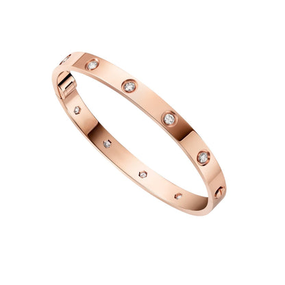 [LunaMar]CLASSIC 6.1MM LOVE SINGLE-SCREW CLOSURE BANGLE - 10-DIAMOND
