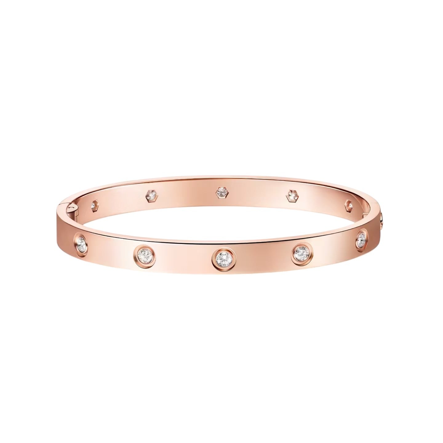 [LunaMar]CLASSIC 6.1MM LOVE SINGLE-SCREW CLOSURE BANGLE - 10-DIAMOND