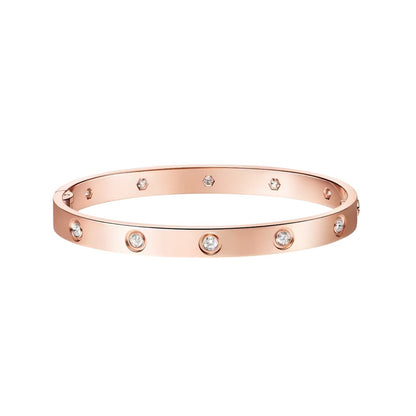 [LunaMar]CLASSIC 6.1MM LOVE SINGLE-SCREW CLOSURE BANGLE - 10-DIAMOND