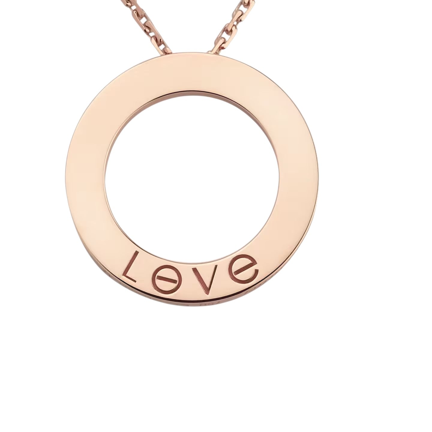 [LunaMar]LOVE LARGE CIRCULAR PENDANT 3-DIAMOND NECKLACE