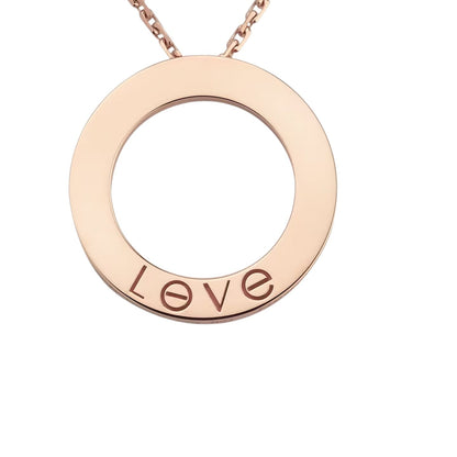 [LunaMar]LOVE LARGE CIRCULAR PENDANT 3-DIAMOND NECKLACE