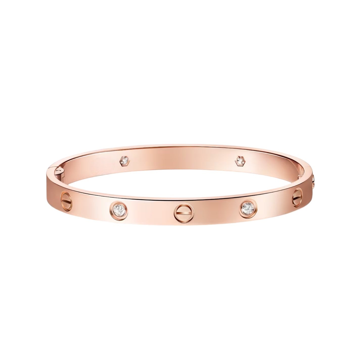 [LunaMar]CLASSIC 6.1MM LOVE SINGLE-SCREW CLOSURE BANGLE - 4-DIAMOND