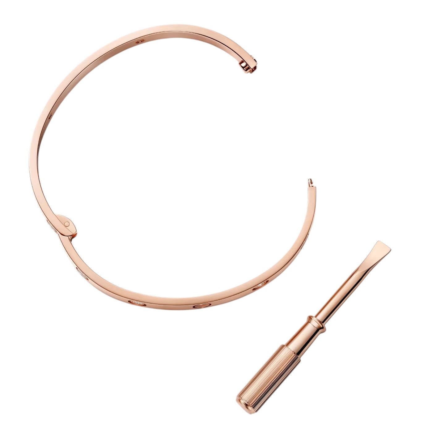 [LunaMar]CLASSIC 6.1MM LOVE SINGLE-SCREW CLOSURE BANGLE - 4-DIAMOND