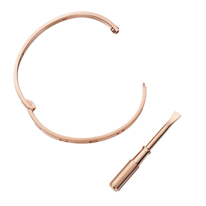 [LunaMar]CLASSIC 6.1MM LOVE SINGLE-SCREW CLOSURE BANGLE - 4-DIAMOND