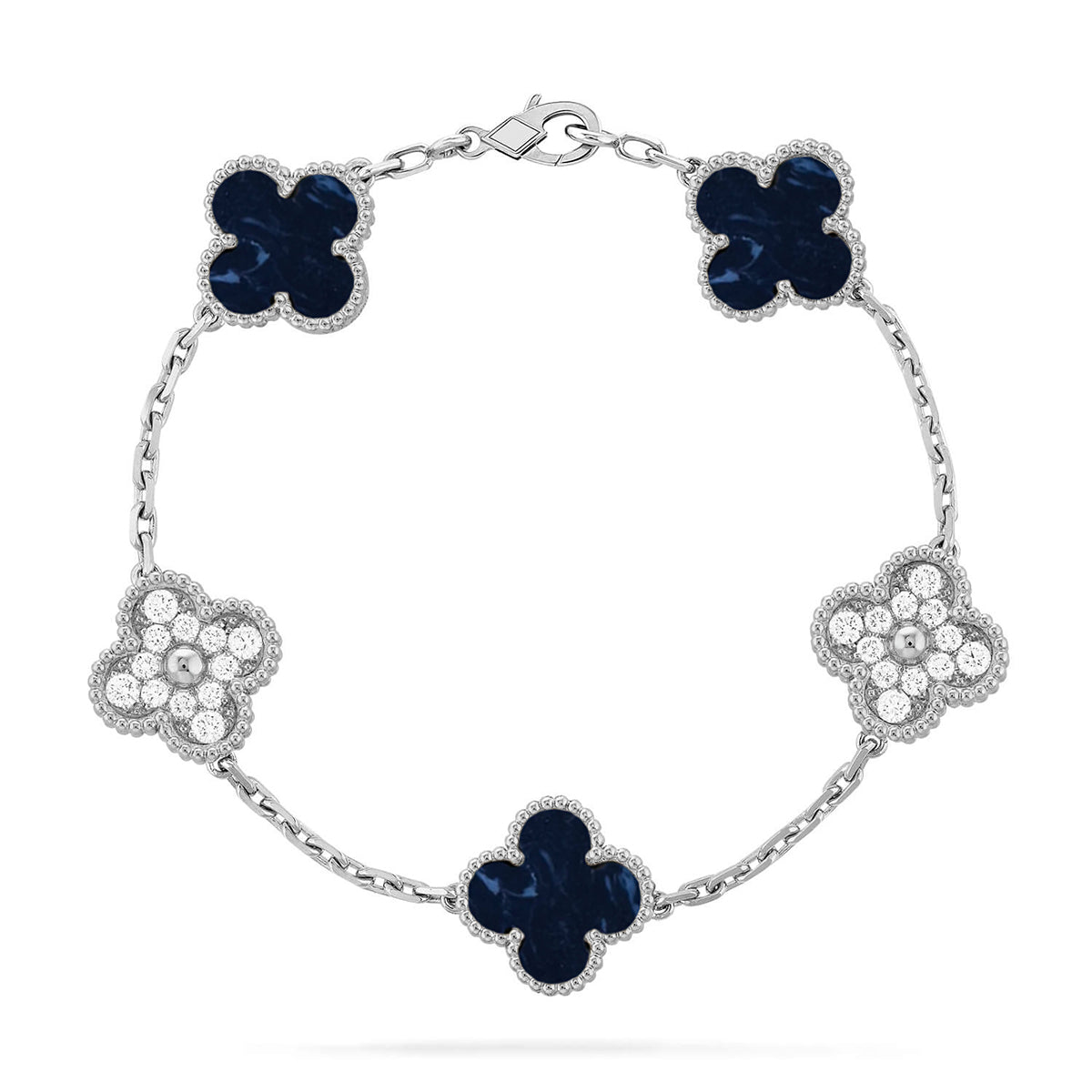 [LunaMar]LUCKY CLOVER 5-MOTIF BRACELET - PIETERSITE COLLECTION