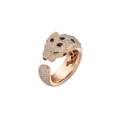[LunaMar]PANTHÈRE DE DIAMOND HALF-PAVÉ MEDIUM RING