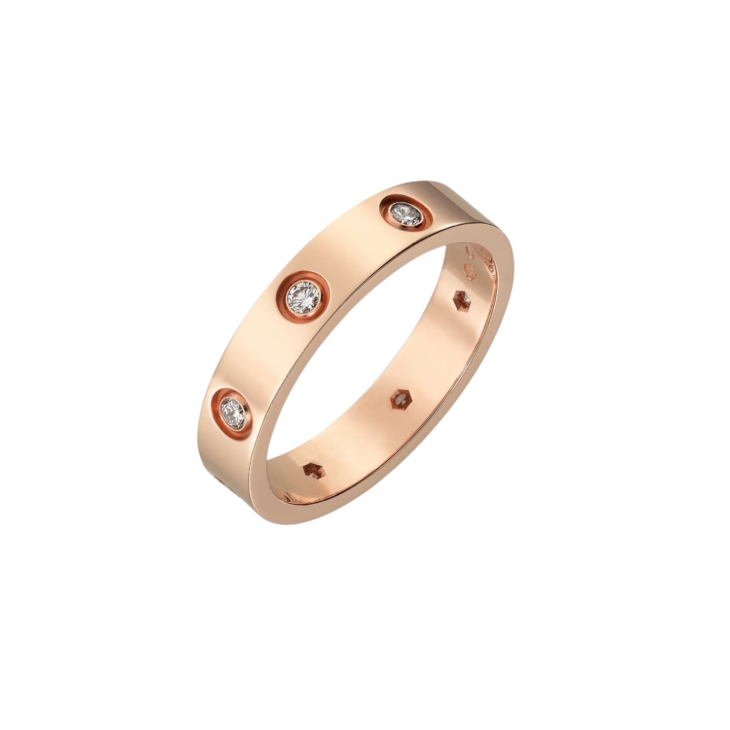 [LunaMar]LOVE 4MM 8 DIAMONDS RING
