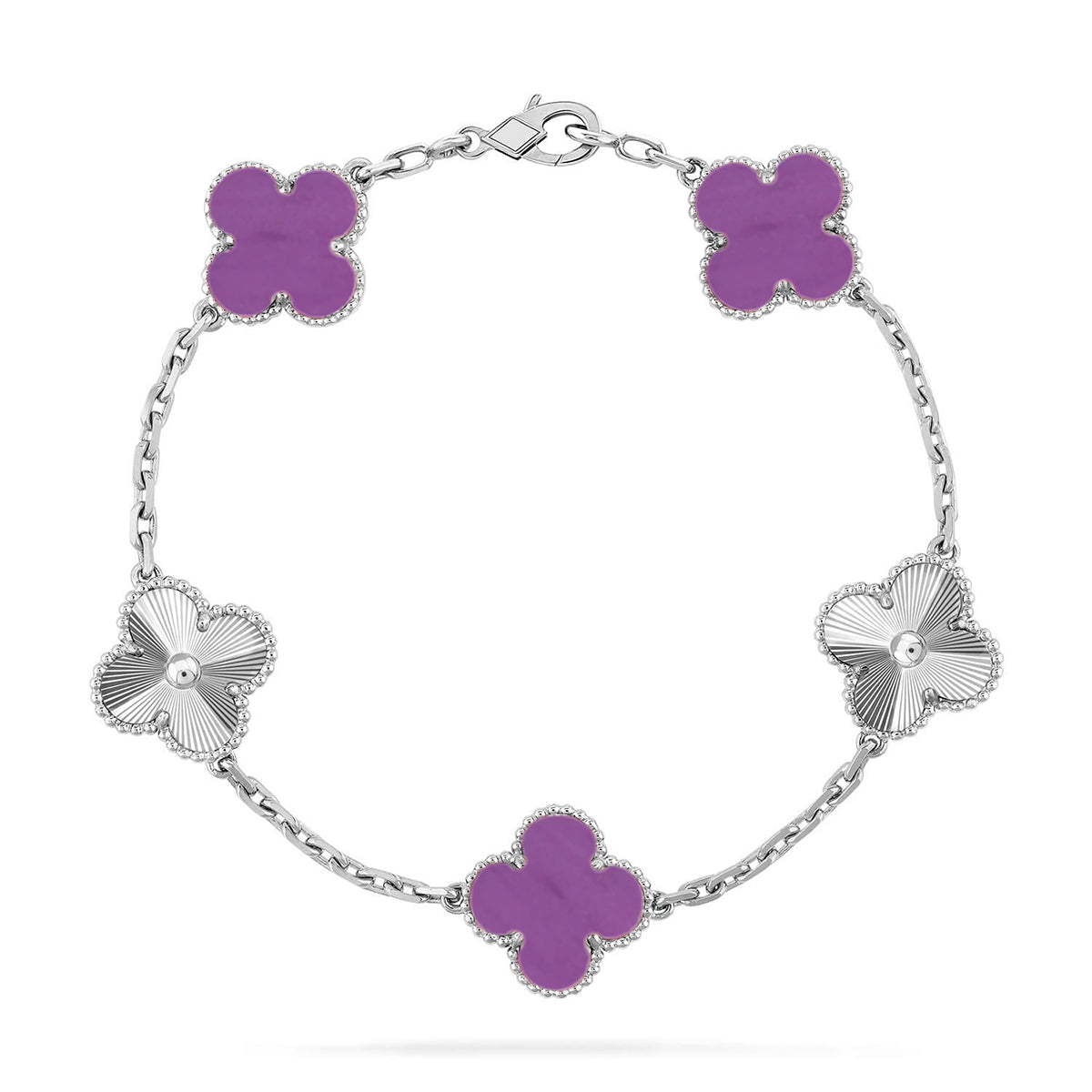 [LunaMar]LUCKY CLOVER 5-MOTIF BRACELET - VIOLET COLLECTION