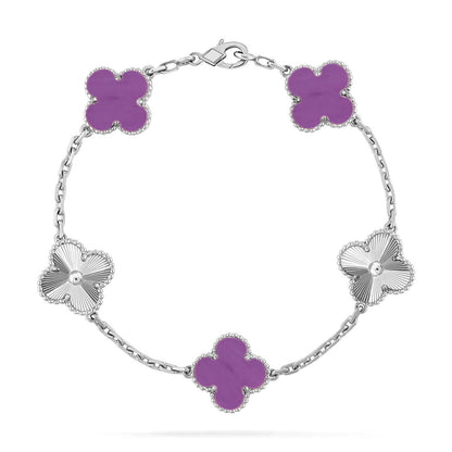 [LunaMar]LUCKY CLOVER 5-MOTIF BRACELET - VIOLET COLLECTION