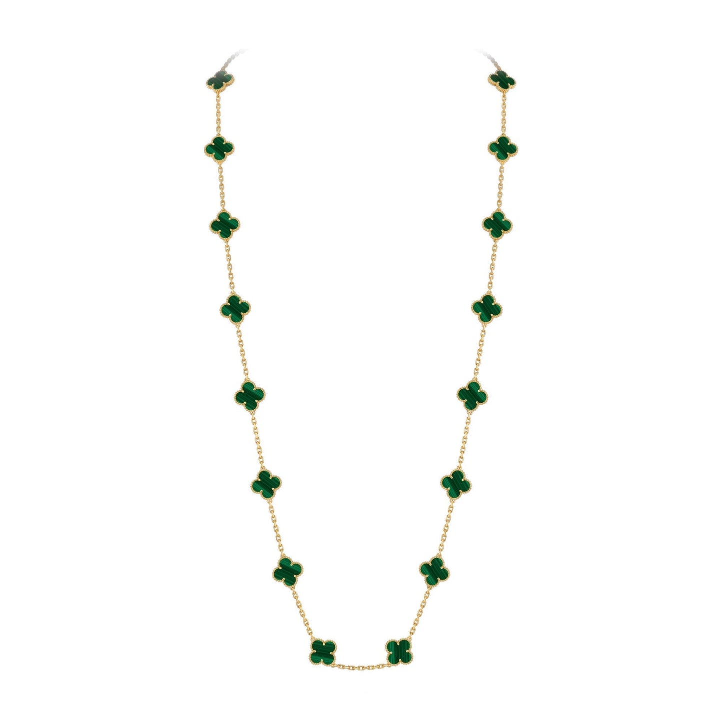 [LunaMar]CLASSIC 20-MOTIF LUCKY CLOVER LONG NECKLACE GOLD COLLECTION