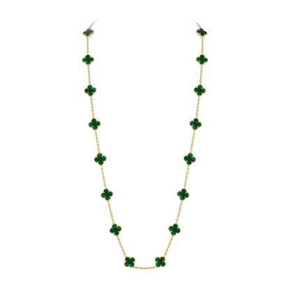 [LunaMar]CLASSIC 20-MOTIF LUCKY CLOVER LONG NECKLACE GOLD COLLECTION