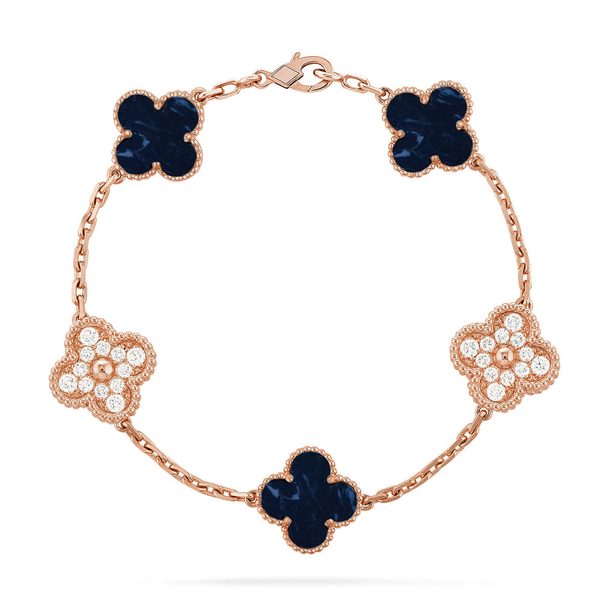 [LunaMar]LUCKY CLOVER 5-MOTIF BRACELET - PIETERSITE COLLECTION