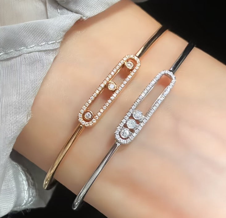[LunaMar]MOVE PAVÉ DIAMOND BANGLE BRACELET M