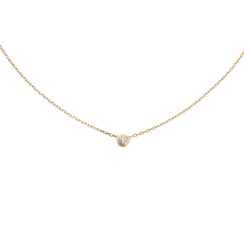 [LunaMar]LOVE SCREW PENDANT SINGLE DIAMOND NECKLACE