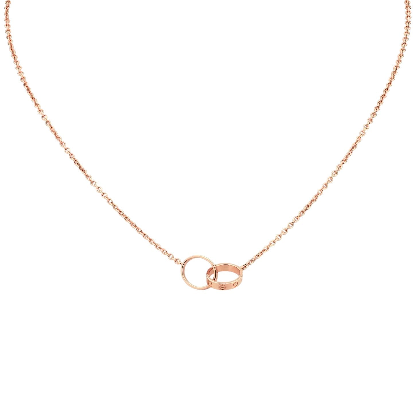 [LunaMar]LOVE DOUBLE-RING INTERLOCKED NECKLACE