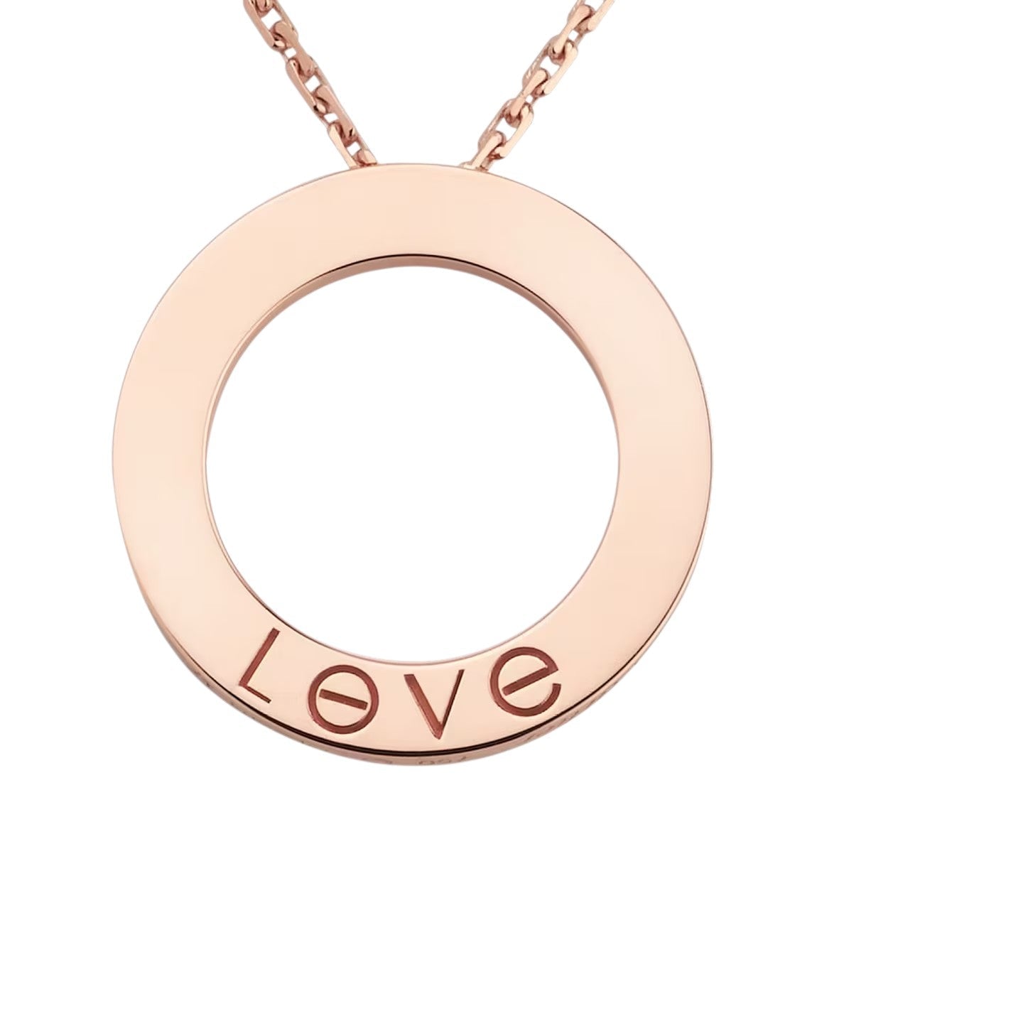 [LunaMar]LOVE LARGE CIRCULAR PENDANT NECKLACE