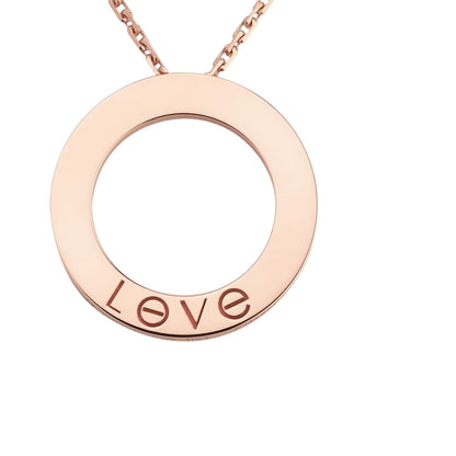 [LunaMar]LOVE LARGE CIRCULAR PENDANT NECKLACE