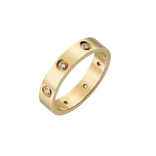 [LunaMar]LOVE 4MM 8 DIAMONDS RING